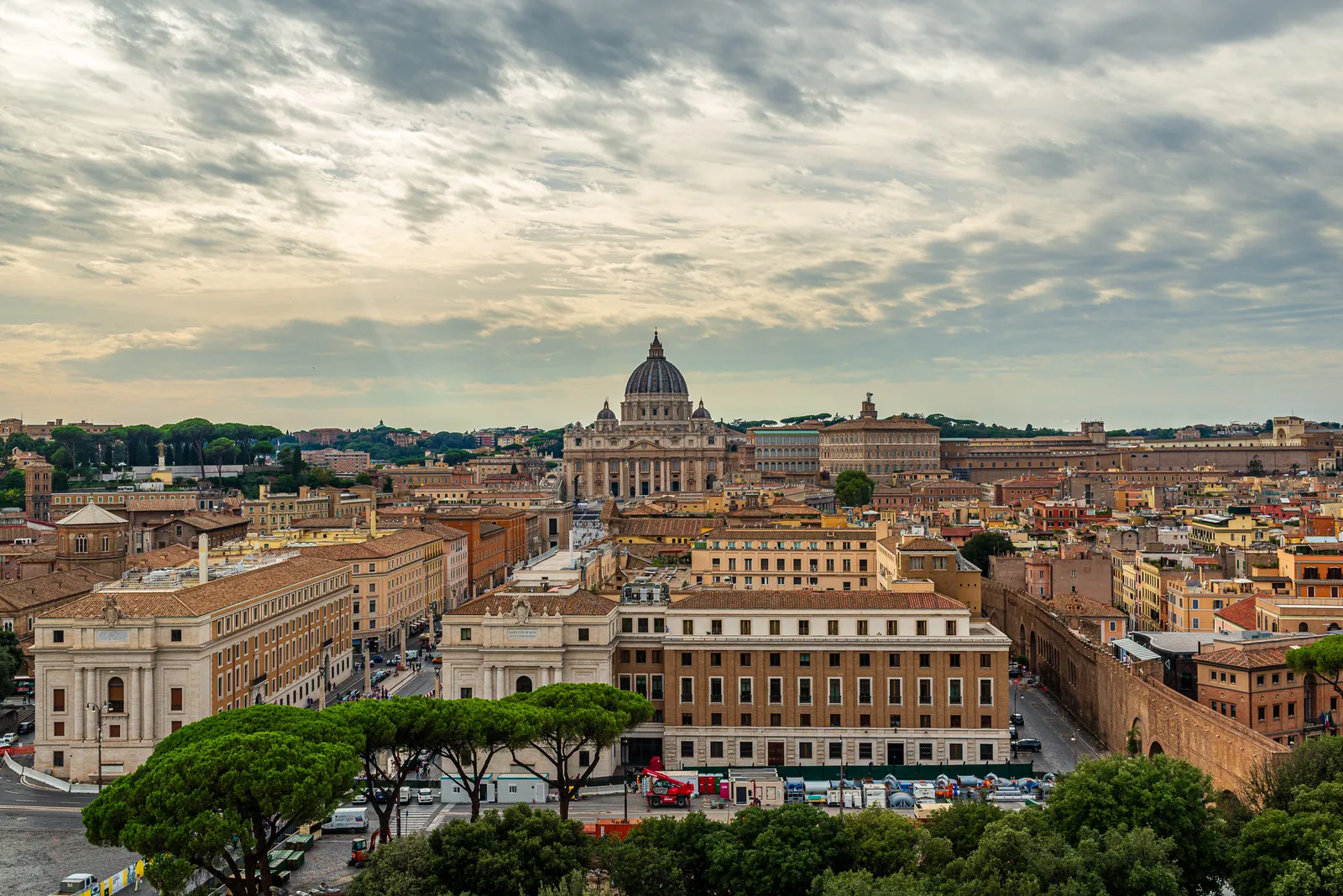 Elevated view of St Peters Basilica