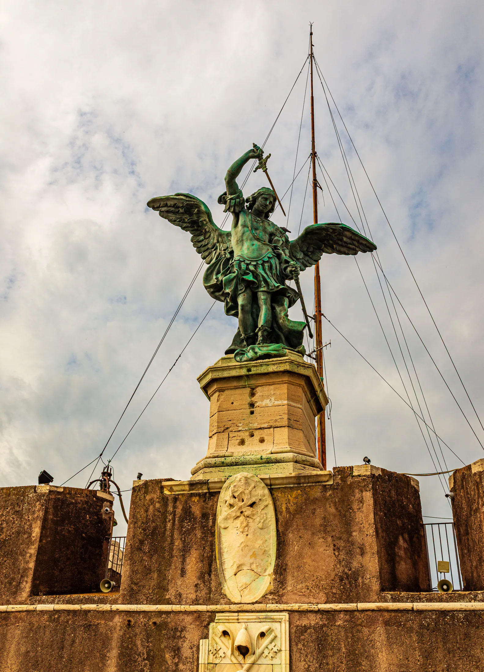 Archangel Michael statue, alternate angle