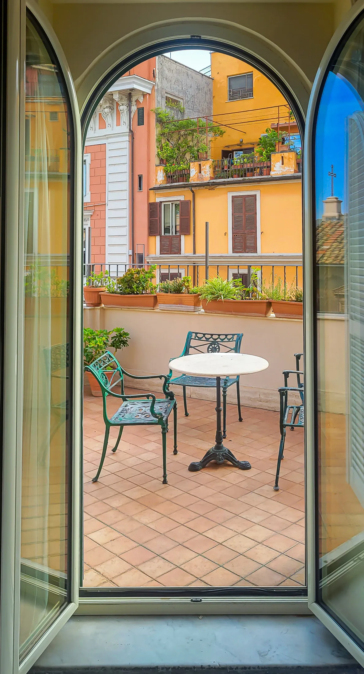 Empty balcony in Rome