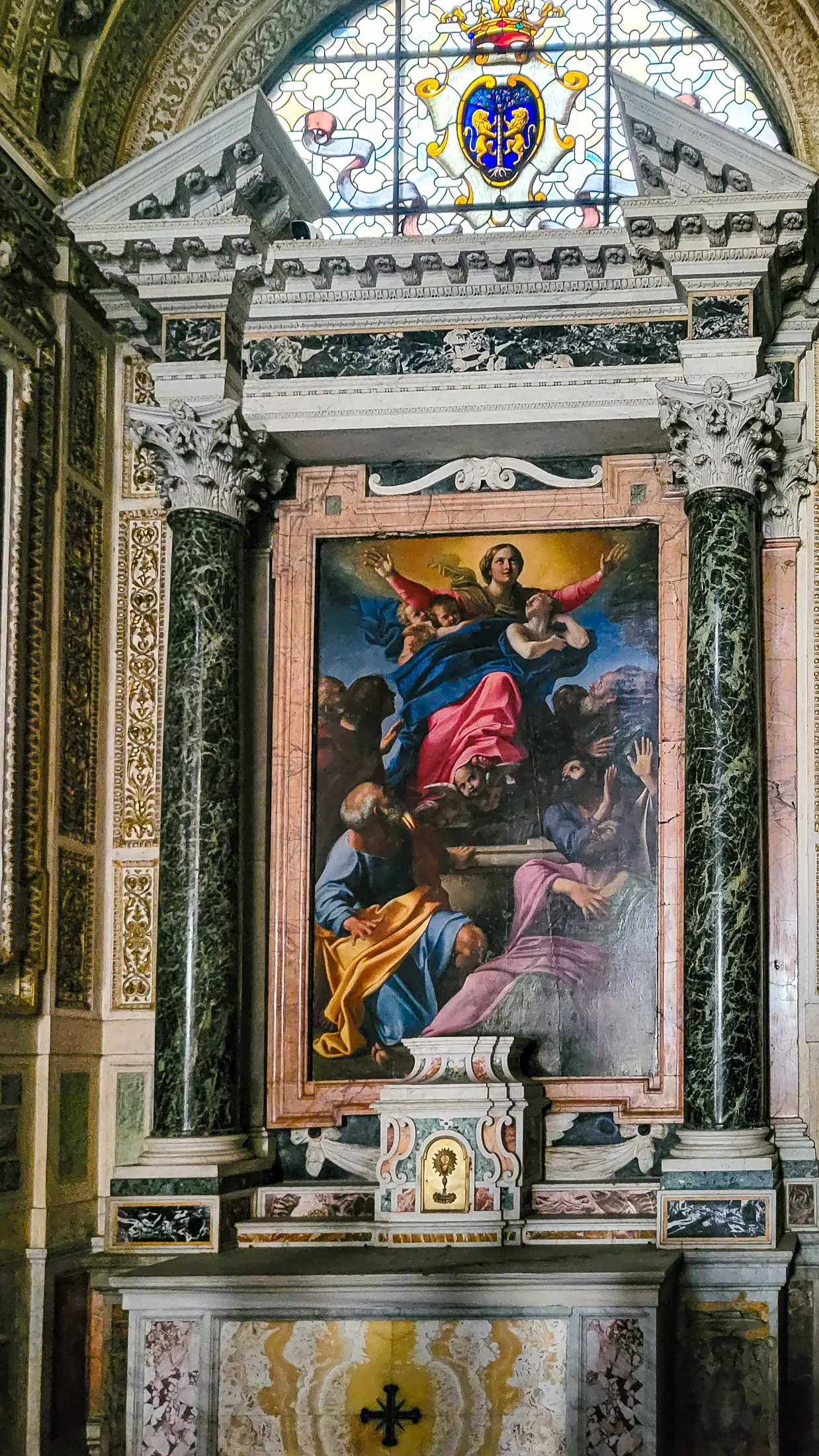 Annibale Carracci fine art masterpiece painting inside the Cerasi Chapel