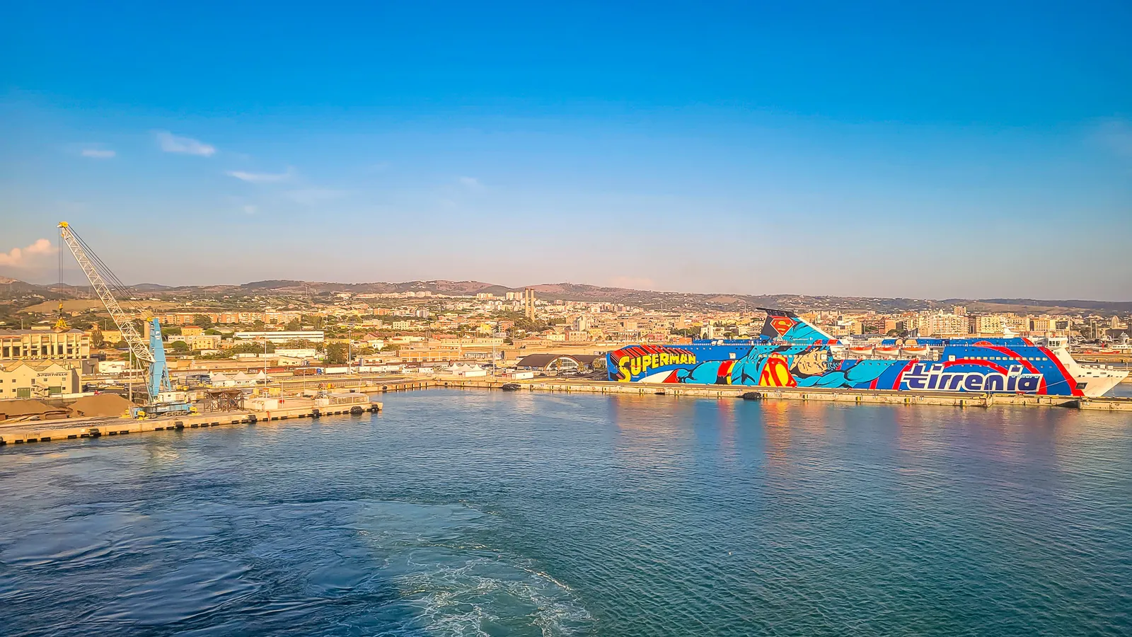 Sailing away from the port of Civitavecchia