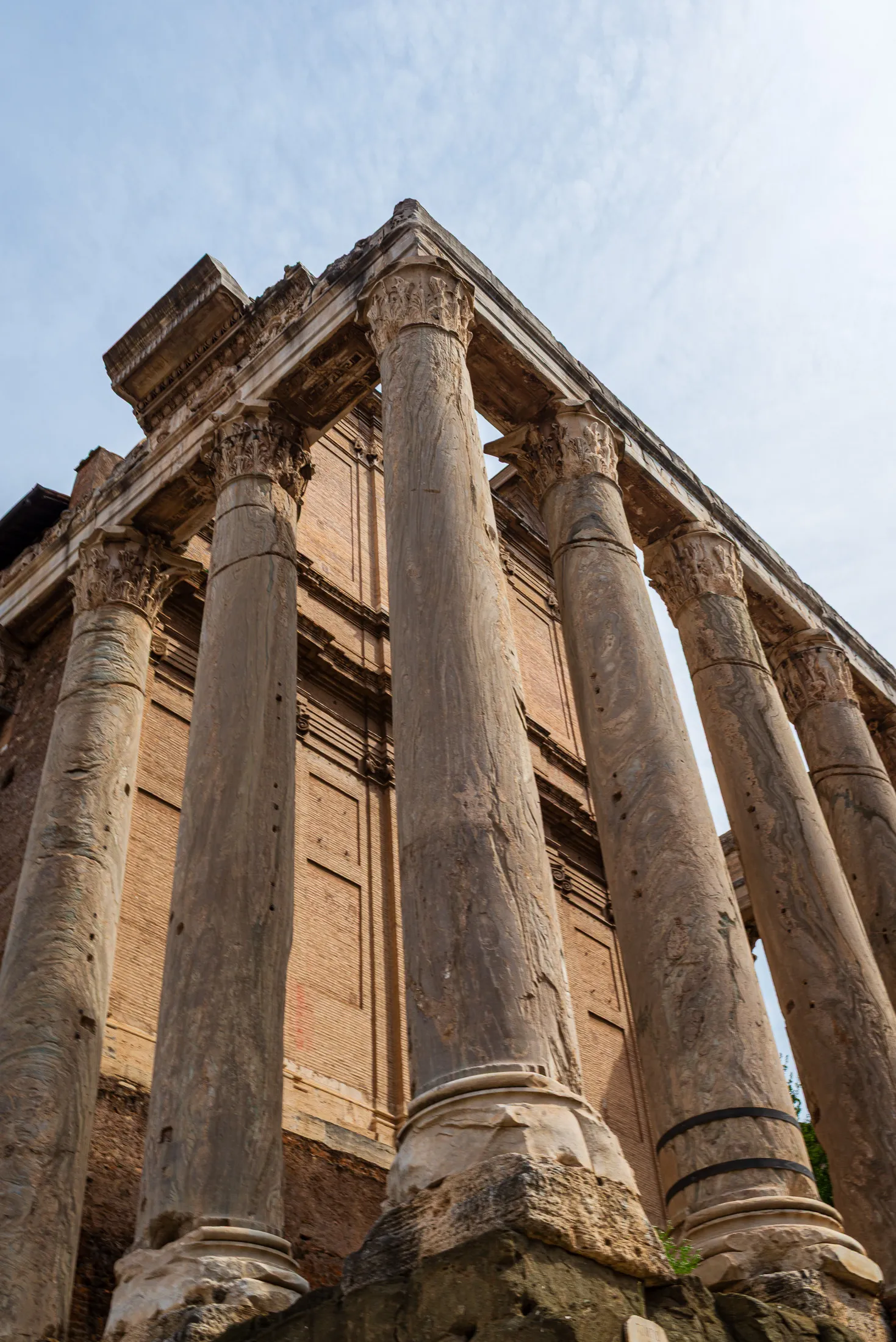 An alternate architectural profile angle of the Temple of Antoninus and Faustina